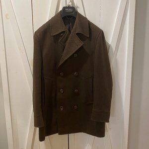 Unique, custom brown pea coat - Medium